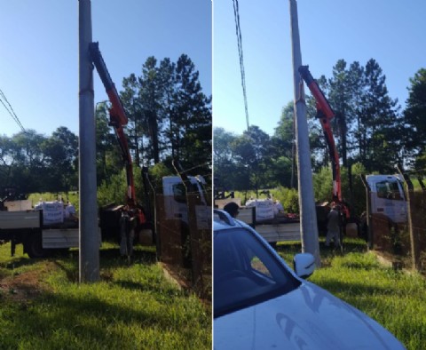 Construyen una nueva línea de media tensión en Apóstoles