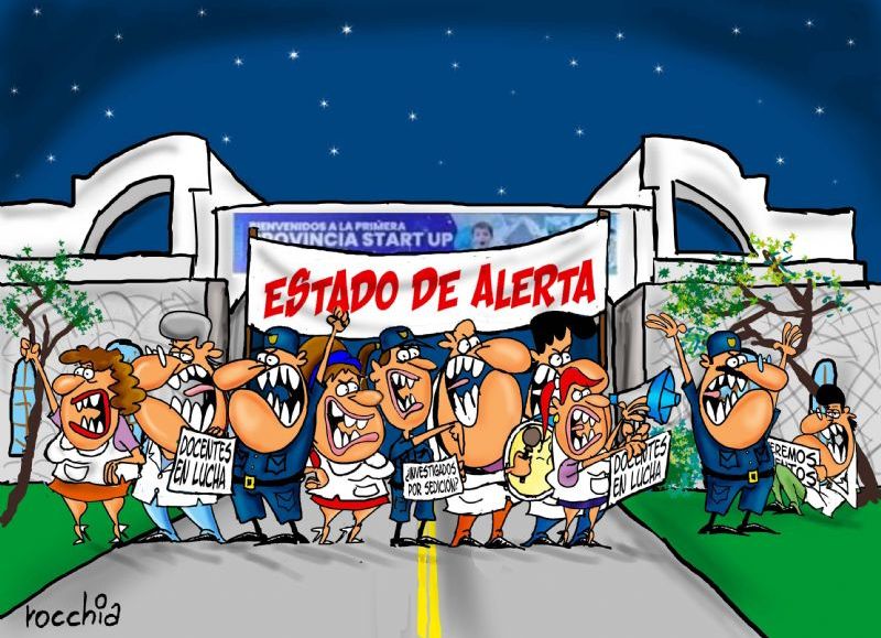 La tensa calma entre los policías y docentes con el Gobierno