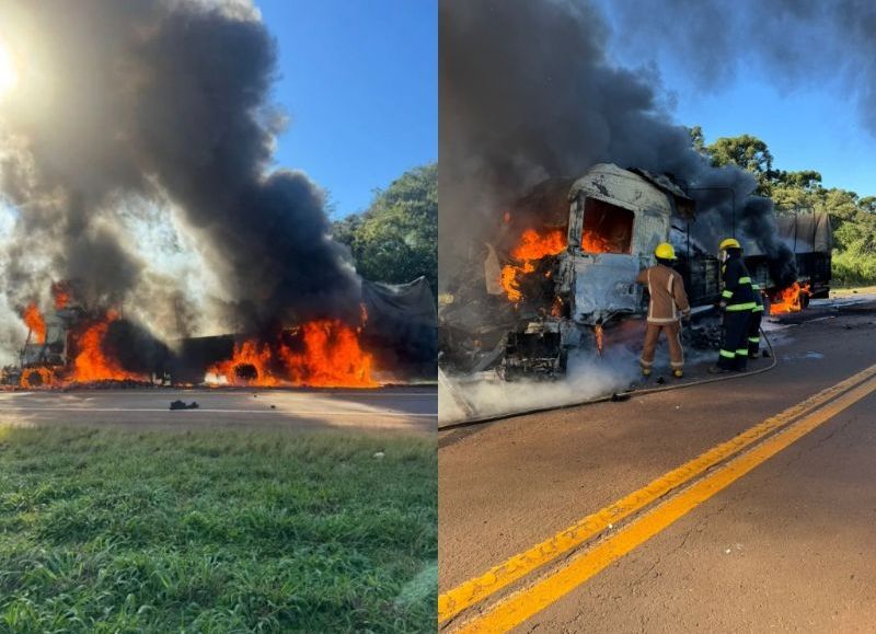 Puerto Esperanza: violento siniestro vial en la Ruta 12 dejó un camionero hospitalizado