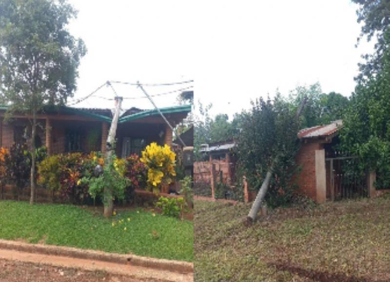 Un camión derribó postes y cables en un barrio de Eldorado