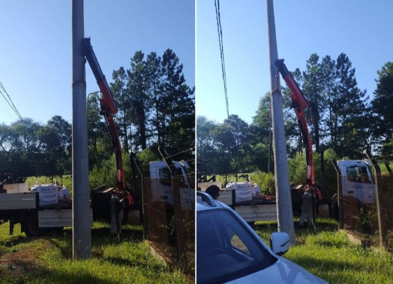 Construyen una nueva línea de media tensión en Apóstoles